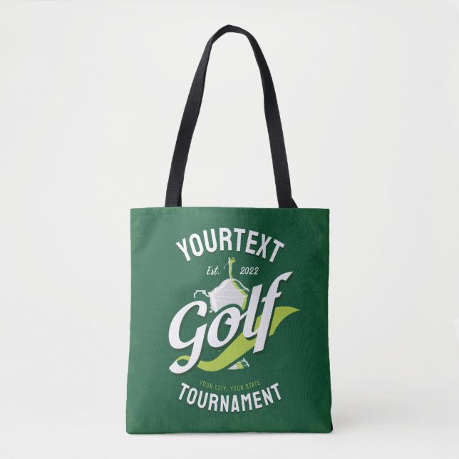 Bolsa Tote Torneio de Golfe do nome Pro Golf Torphy Golfing (Frente)