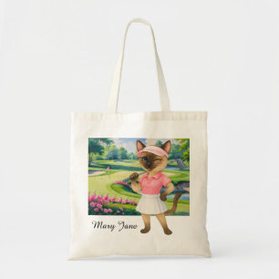 Bolsa Tote Torneio de Golfe para amantes de gatos siameses