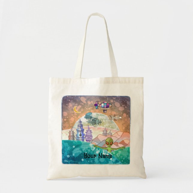 Bolsa Tote Torre Alien Cidade (Frente)