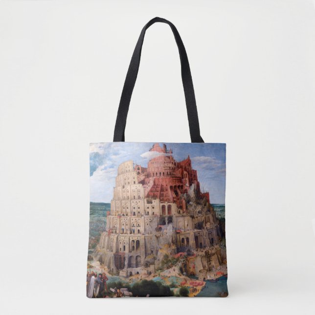 Bolsa Tote Torre de Babel, Pieter Bruegel, o Velho, 1563 (Frente)