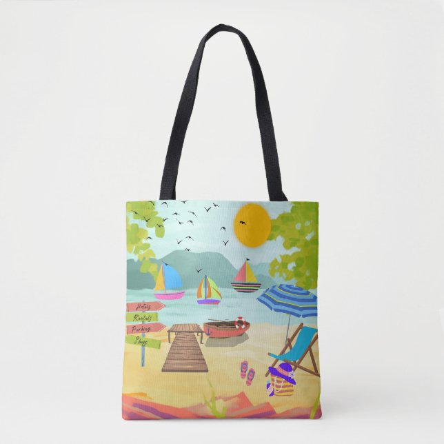 Bolsa Tote Torre de Férias de Praia Sunny (Frente)
