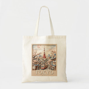 Bolsa Tote Torre de Tóquio Paisagem Urbana Japão Sakura Viage