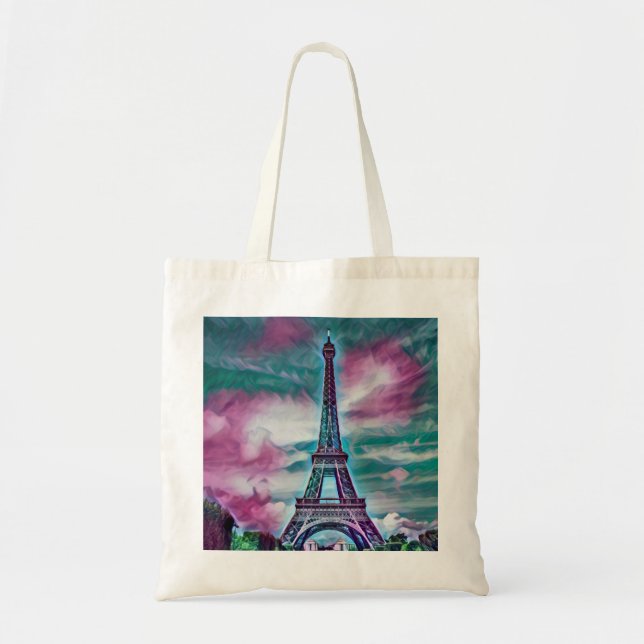 Bolsa Tote Torre Eiffel abstrato  (Frente)