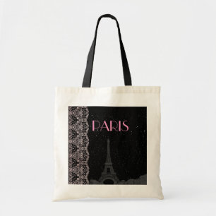 Bolsa Tote Torre Eiffel, Estrelas de Meia-Noite, Personalizad
