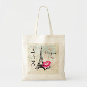 Bolsa Tote Torre Eiffel La Paris em Vintage Pattern