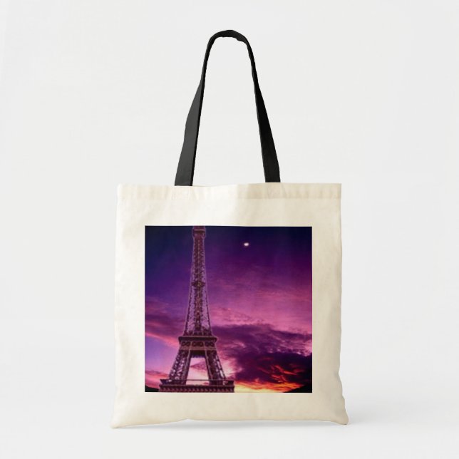 Bolsa Tote Torre Eiffel no céu sol (Frente)