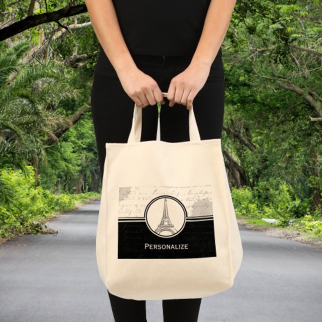 Bolsa Tote Torre Eiffel Onyx (Onyx Eiffel Tower Tote Bag)