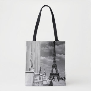 Bolsa Tote Torre Eiffel Palácio Chaillot França Paris antigo