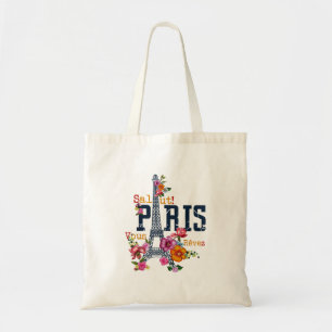 Bolsa Tote Torre Eiffel Paris Shirt Salut Flor Paris Fra