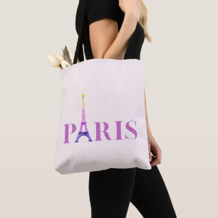 Bolsa Tote Torre Eiffel-Paris-Vibrante e Colorida-