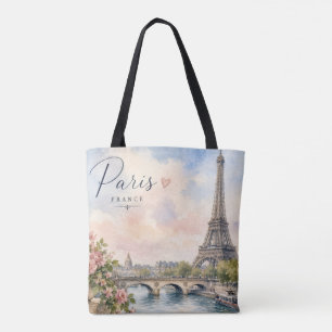Bolsa Tote Torre Eiffel rio Sena Paris França