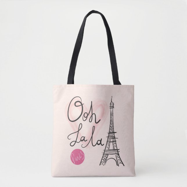 Bolsa Tote Torre Eiffel tirada mão (Frente)