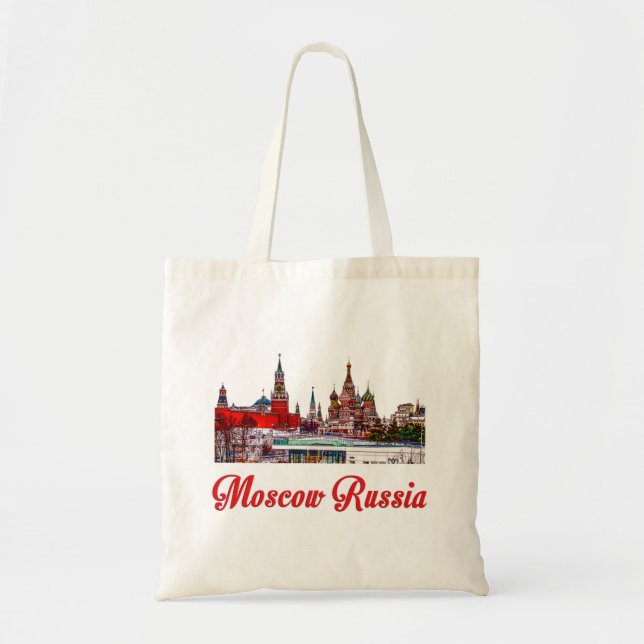 Bolsa Tote Torre Spassky e Kremlin de Moscou, Rússia. (Frente)