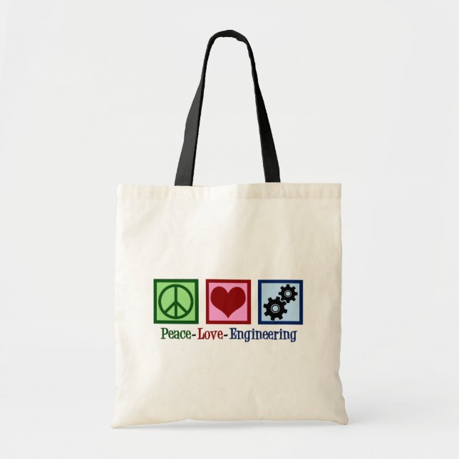 Bolsa Tote Torres de Engenheiro de Engenharia de Paz e Amor (Frente)