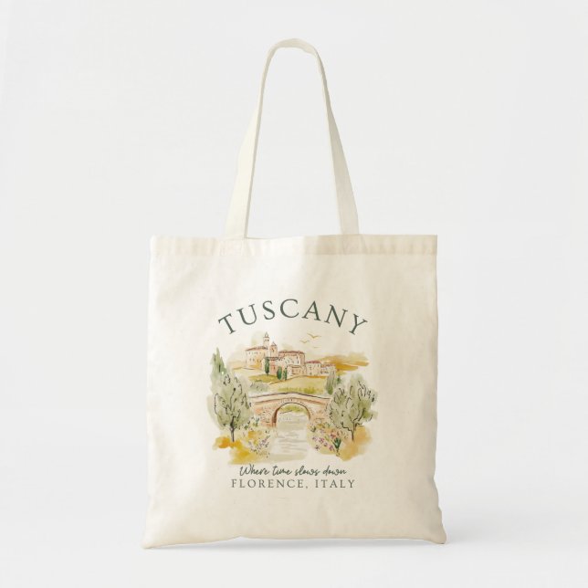 Bolsa Tote Toscana Florence Itália - Paisagem de Verão Serene (Frente)