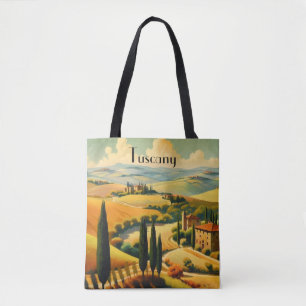 Bolsa Tote Toscana Rústica Vintage com Texto Personalizado