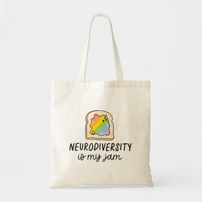 Bolsa Tote Tostada Arco-íris Sou Neurodiversidade (Frente)