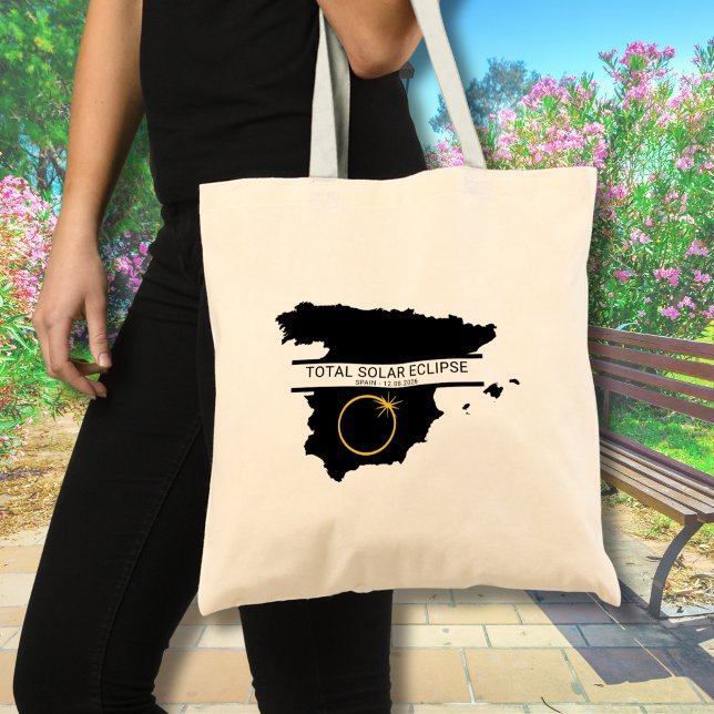 Bolsa Tote Total Solar Eclipse August 2026 – Spain Custom (Edit text via template, if you wish.  Matching items available)