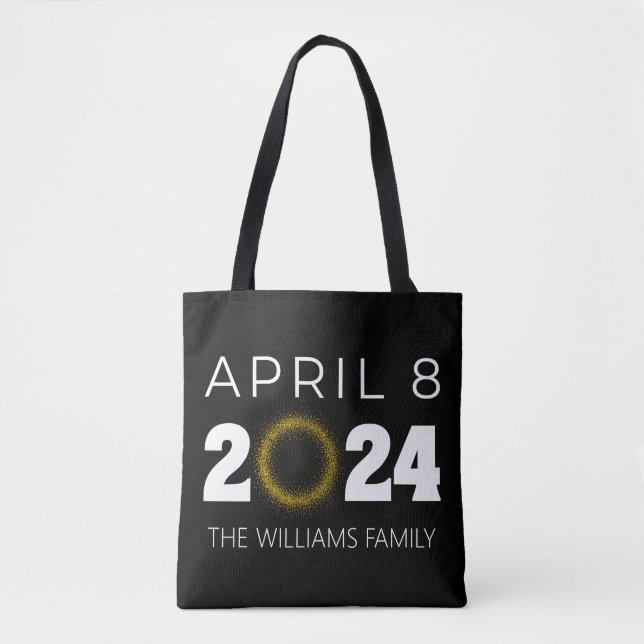 Bolsa Tote Total Solar Eclipse EUA 8 de abril de 2024 (Frente)