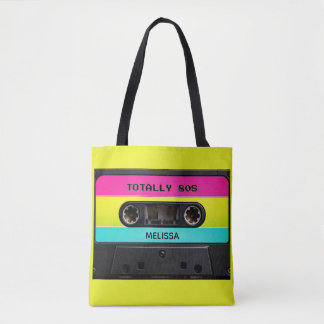 Bolsa Tote Totally 80's Vintage Cassette Tape Custom Name