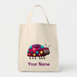 Bolsa Tote Tote Bag, Cartoon De Ladybug, Use Seu Nome!