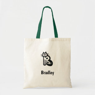 Bolsa Tote Tote Bag - Cat Letter B com o nome