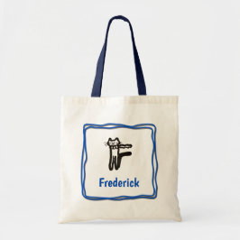 Bolsa Tote Tote Bag - Cat Letter F com o nome no quadro
