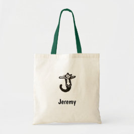 Bolsa Tote Tote Bag - Cat Letter J com o nome