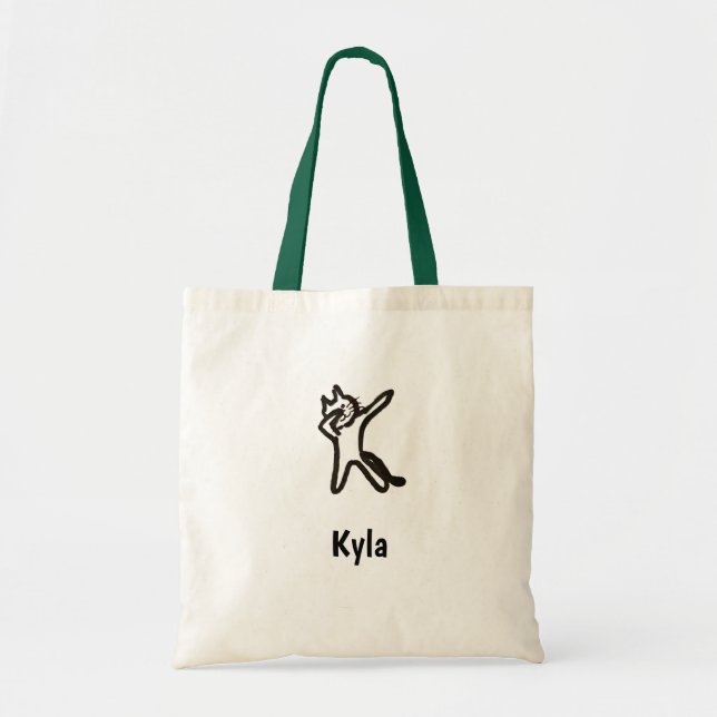 Bolsa Tote Tote Bag - Cat Letter K com o nome (Frente)