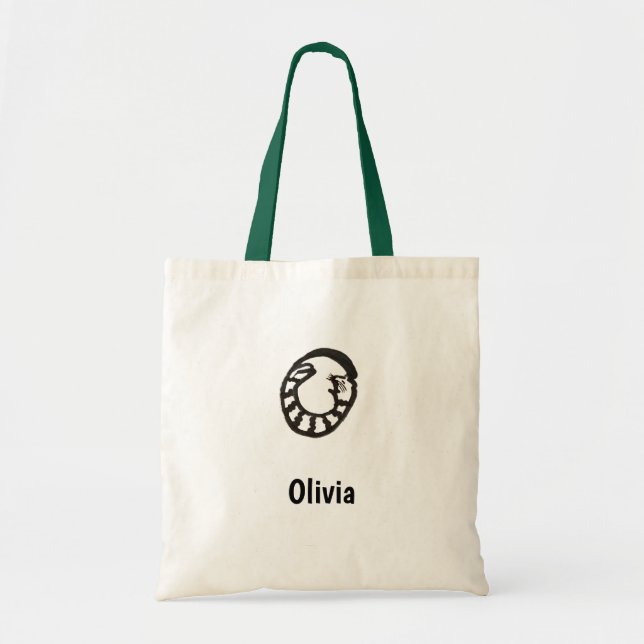 Bolsa Tote Tote Bag - Cat Letter O com o nome (Frente)