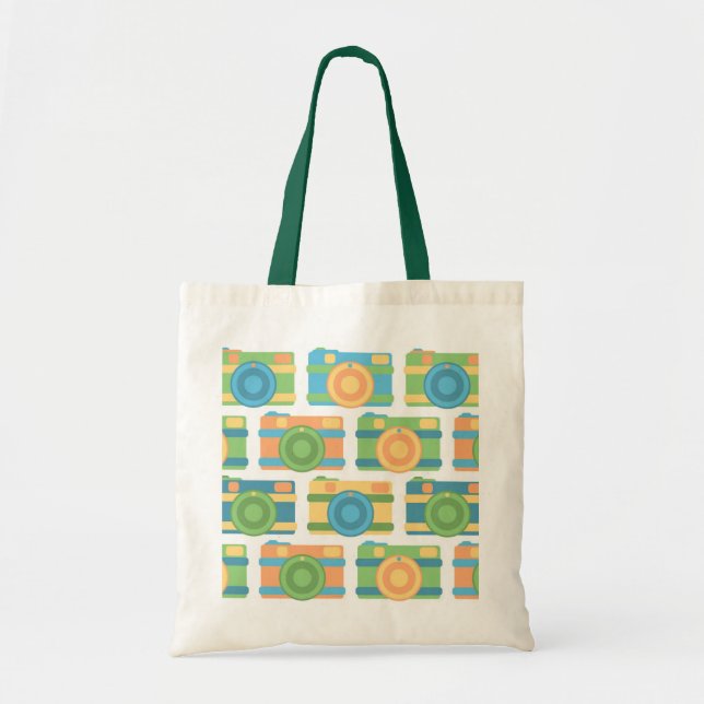 Bolsa Tote Tote Bag "Colorida Retro Cameras" (Frente)