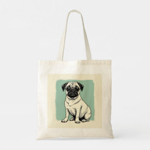 Bolsa Tote Tote Bag com Pug design