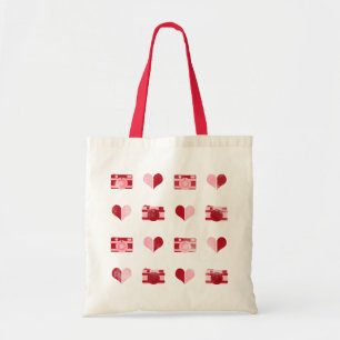 Bolsa Tote Tote Bag "Corações e Câmeras"