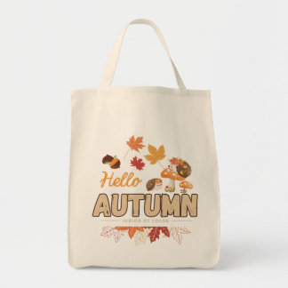 Bolsa Tote Tote Bag – Cute Hedgehogs, Mushrooms