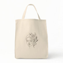 Tote Bag de Arte de Linha Mínima