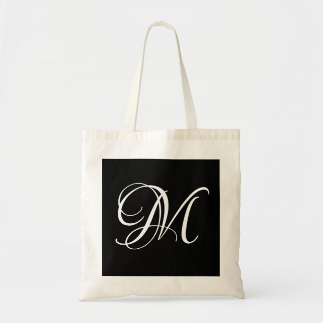 Bolsa Tote Tote Bag de Casamento Monograma Moderno Minimalist (Frente)