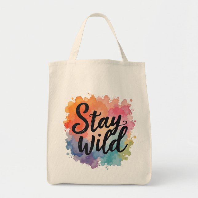 Bolsa Tote Tote Bag de Cotação Inspiracional com Abstração Co (Frente)