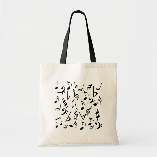 Bolsa Tote Tote Bag de Notas de Música (Frente)