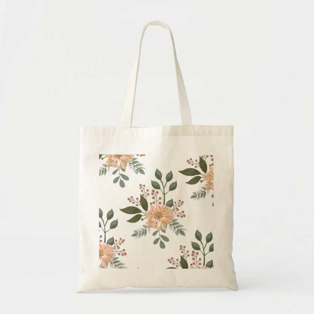 Bolsa Tote Tote Bag de Padrão Floral (Frente)