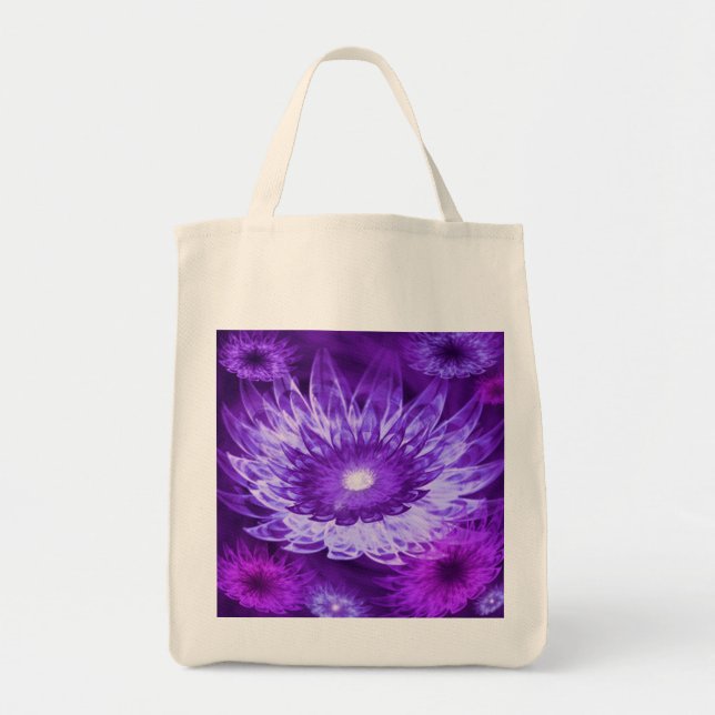 Bolsa Tote Tote Bag Fantasy Flores Roxo (Frente)
