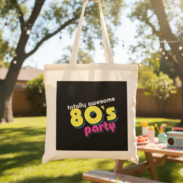 Bolsa Tote Tote Bag, festa incrível dos anos 80 (80s totally awesome party Tote Bag)