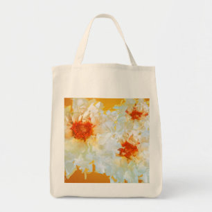 Bolsa Tote Tote Bag Flores Laranja Brancas
