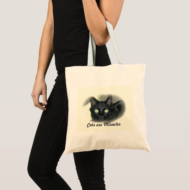Bolsa Tote Tote Bag - Gato em Quadro Oval (Frente (produto))