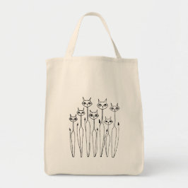 Bolsa Tote Tote Bag (gatos desenhados à mão)