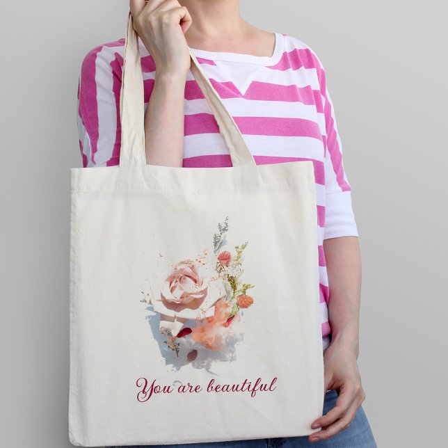 Bolsa Tote Tote Bag, ilustrador rosa rosa rosa rosa (Pink rose illustrator Tote Bag
)