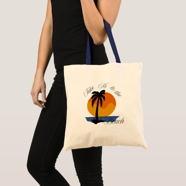 Bolsa Tote Tote Bag - Leve-me à praia (Frente (produto))
