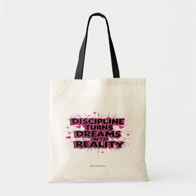 Bolsa Tote Tote Bag Motivacional - Disciplina Transforma Sonh (Frente)