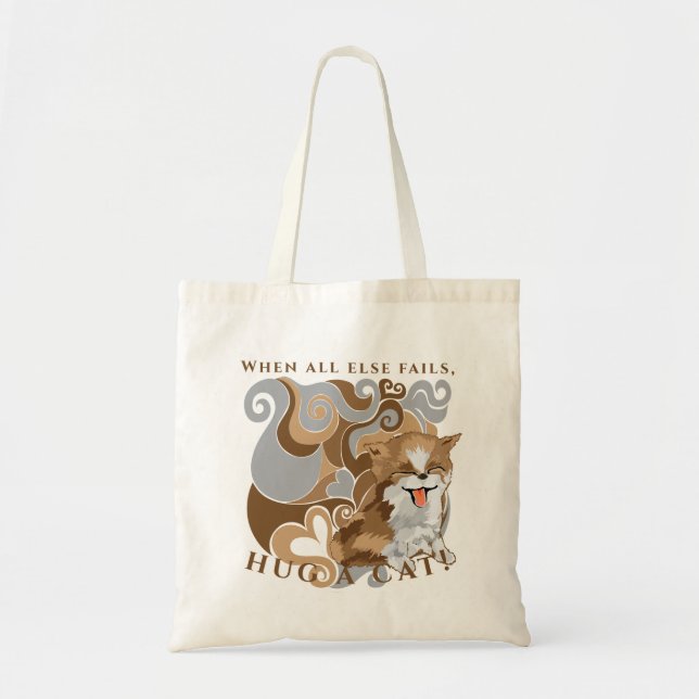 Bolsa Tote Tote Bag Orçamento Abraçar um gato FURRY Kitten (Frente)