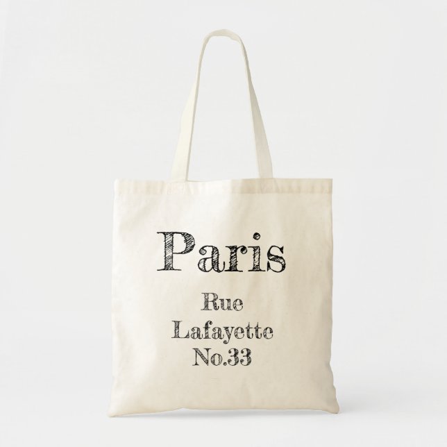 Bolsa Tote Tote Bag - Paris Rue Lafayette n.o 33 (Frente)