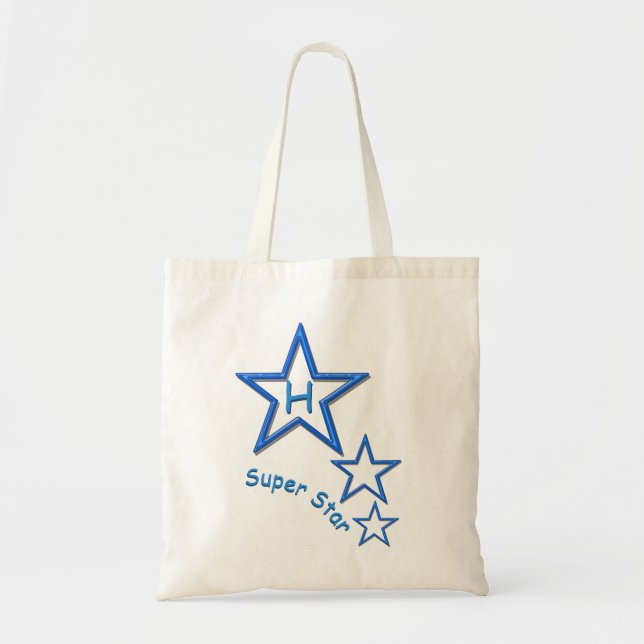 Bolsa Tote Tote Bag - Super Estrela em Azul (Frente)